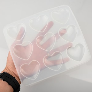 200*175mm Transparent Heart Silicone Epoxy Mold DIY 9-grid Heart Silicone Mold 1pcs 10315350