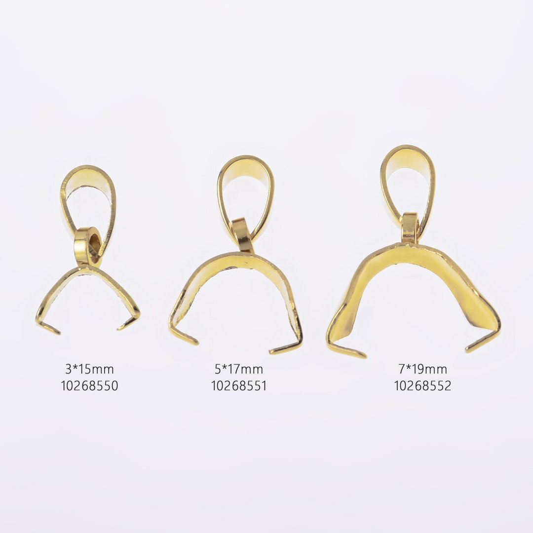 Stainless Steel Pinch Bails Pendant Clasps Bail Connector for Pendant