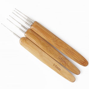 1 set (enkel, dubbel, drievoudig) dreadlocks haaknaald bamboe haaknaald extension tool 103518