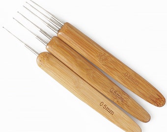 1 set(Single, Double, Triple)Dreadlocks Crochet Hook Bamboo Crochet Hook Extensions Tool 103518