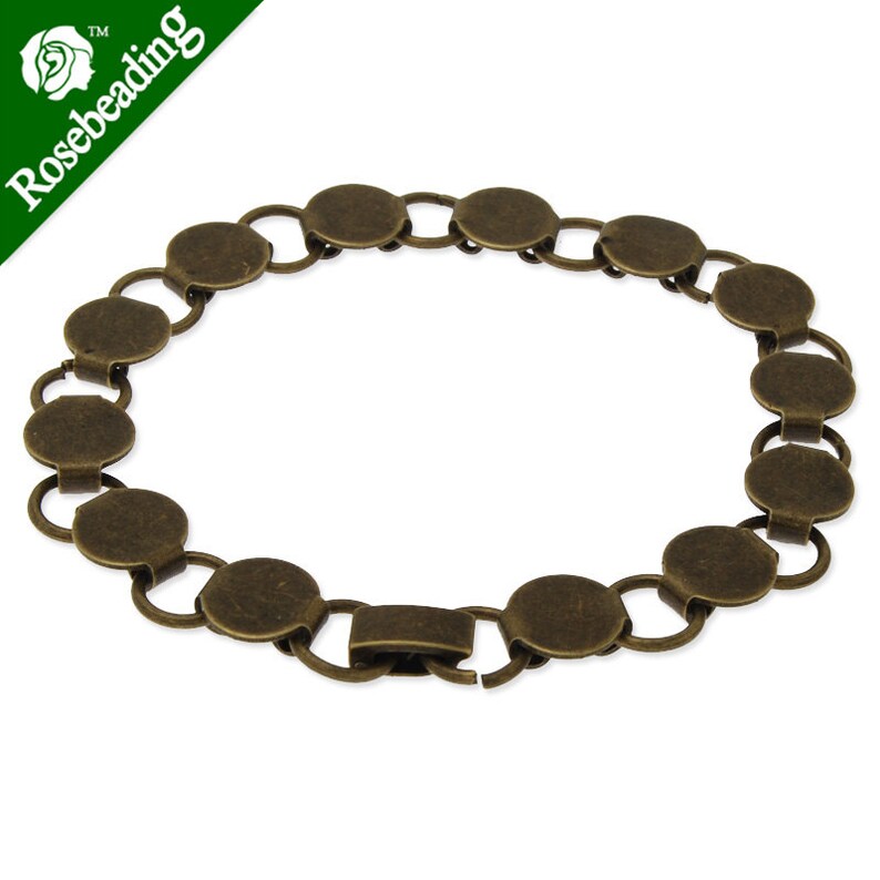 bracelet settings length 20.7cm 5PCS new design fit 10mm round cabochons bracelet base