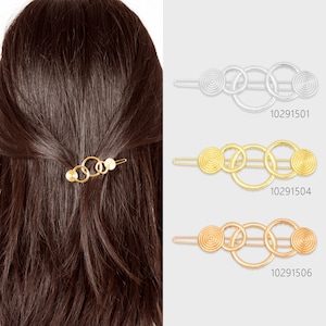 7/8&quot;*2 1/8&quot; Alloy Geometric Hair Clip Circle Hair Barrette Hair Slide Minimalist Hair Accessory Gift For Women 5pcs 102915