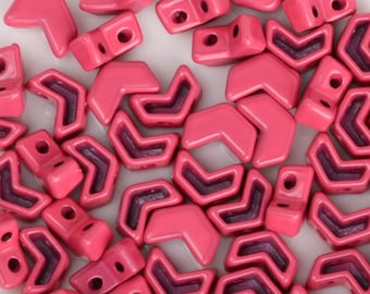 8*4*4mm Enamel Tile Beads, Chevron Arrow 2-hole Beads for