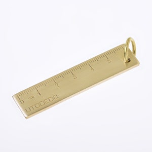 9/16&quot;*2 1/2&quot; Mini Brass Ruler key chain ruler metal ruler Brass Tag charm Craftsman gift 1pcs 10268850