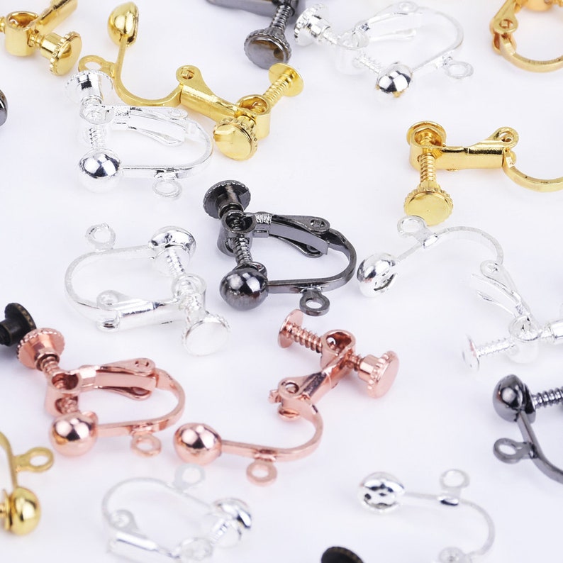 4mm Brass Screw Back Earring Clips Non Pierced Earrings Spiral Etsy