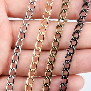 5.5mm Width Iron Purse Chain Strap Finished Bag Handle Replacement Chain with Clasps 40cm/120cm Length to choose 5pcs 10281