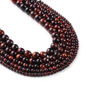 15" Full Strand Red Tiger Eye Beads 4/6/8/10/12mm Round Beads DIY Gemstone Jewelry Wholesale 103076