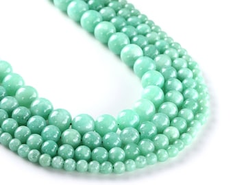 15" Full Strand Natural Green Chalcedony Beads 6/8/10/12mm Round Beads DIY Gemstone Jewelry Wholesale 103257