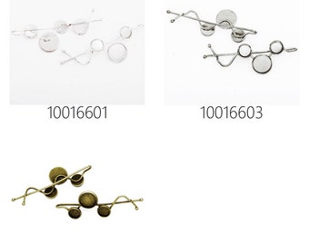20pcs minimalist simple Hair slide with three round bezels, hair barrette, hair pin 100166