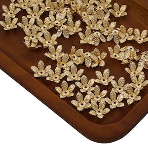 20 pezzi di tappi per perline riempiti in oro 14k, tappo per fiori in ottone da 12 mm, tappo per fiori a forma di foglia a 5 petali, tappi per perline a forma di fiore 10417850