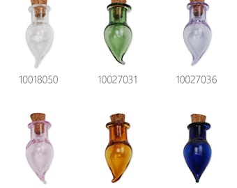 10 Uds. Mini botellas de vidrio coloridas, pequeñas botellas de vidrio vacías, venta al por mayor, botellas pequeñas con corchos