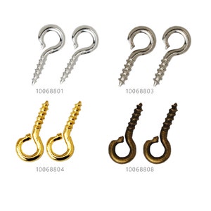 200PCS Screw Eye Bails,Screw Eye Pins, Eyehook Screw Eye Pins Loops Screws connectors, Loops Screws 100688