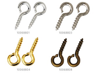 200 Uds. Ojales de tornillo, alfileres de ojo de tornillo, alfileres de ojo de tornillo de gancho, conectores de tornillos de bucle, tornillos de bucle 100688