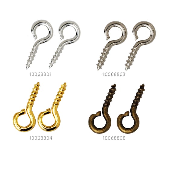 200PCS Screw Eye Bails,Screw Eye Pins, Eyehook Screw Eye Pins Loops Screws connectors, Loops Screws 100688