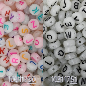 7*3.5mm Alphabet Beads Acrylic Alphabet Beads 1.3mm Hole 100 Pcs/Bag Mixed 103117
