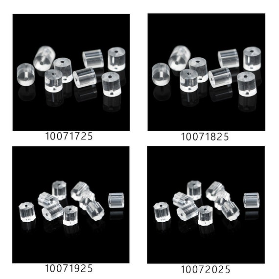 Wholesales 100 Earring Backs, Rubber Earring Stopper Nuts Loose Clear –  Rosebeading Official