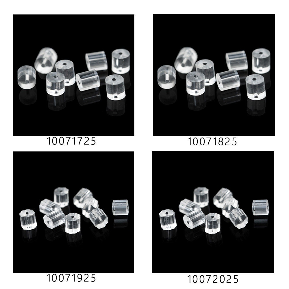 100/300 Pcs Clear Soft Rubber Earring Backs Stoppers Findings Ear Post Nuts
