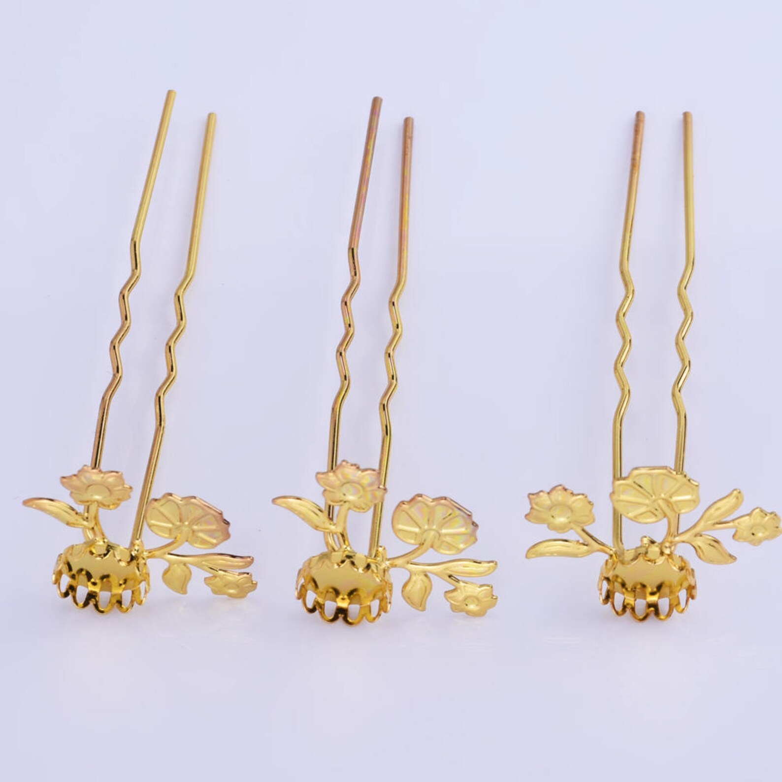 75mm Brass U Shape Hair Pin Base Flowers and U Pins With 10mm Etsy