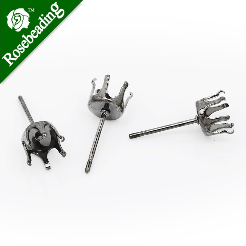 20Pcs Suitable for ss38 Bezel Earrings Crown Claw Setting Earring Stud 8mm 20Pcs Suitable for ss38 Bezel Earrings Crown Claw Setting Earring Stud 8mm
