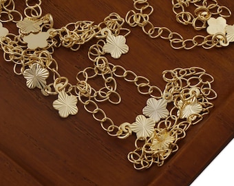 14k Gold Filled 50MM Flower Extender Chain for Necklace Bracelet Supply, Adjustable for Bracelets & Necklaces 20pcs 10424050