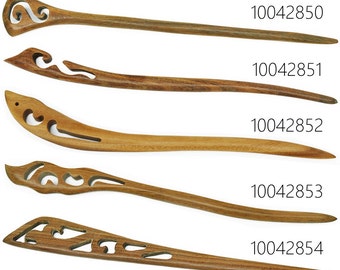 1PC ręcznie rzeźbiona drewniana spinka do włosów, rzeźbiona spinka do szala 100428