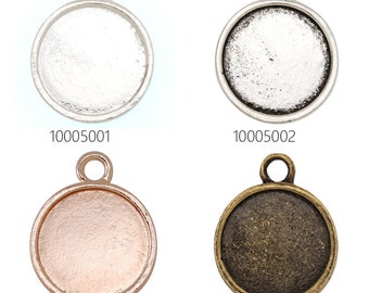 20PCS 14MM Round Zinc Alloy Cameo Cabochon Base Setting Pendants, fit 14mm round cabochons 100050