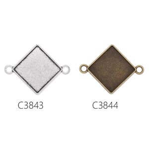20PCS 20x20mm Square Zinc Alloy Cameo Cabochon Base Setting Pendants,Fit 20x20mm square cabochons