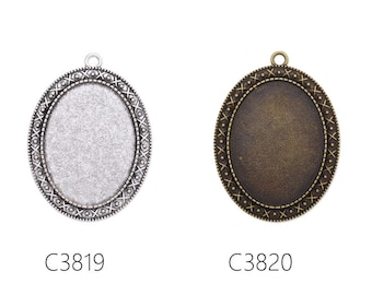 Colgantes de ajuste base de cabujón de cameo ovalado 20PCS, cabujones ovalados de 30x40 mm