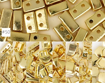 5 STÜCKE Gold überzogene Emaille Fliesenperlen DIY Legierung Perlen für Armband 103238