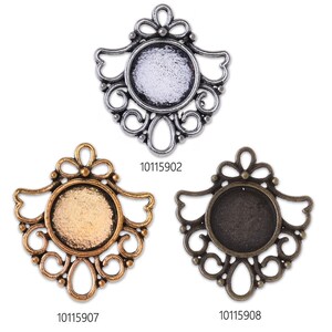 20pcs 12mm Round Cabochon Base Setting Charm Pendant,Jewelry Blanks Suppliers, Metal Cameo Base Setting 101159