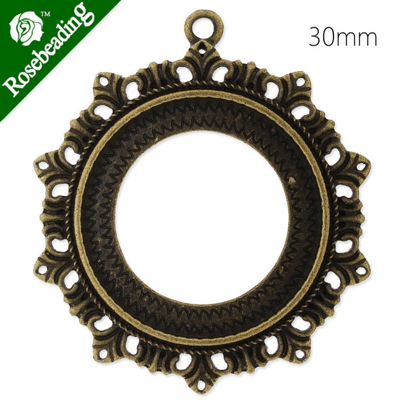 10PCS Zinc Alloy Cameo Cabochon Base Setting pendant,fit 30mm round cabochons