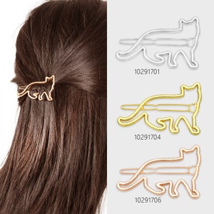 1 1/4&quot;*2 &quot; Alloy Cat Hair Clip Cat Hair Barrette Minimalist Hair Pin Kawaii Hair Slide geometric hair accessory Jewelry Supplies 5pcs 102917