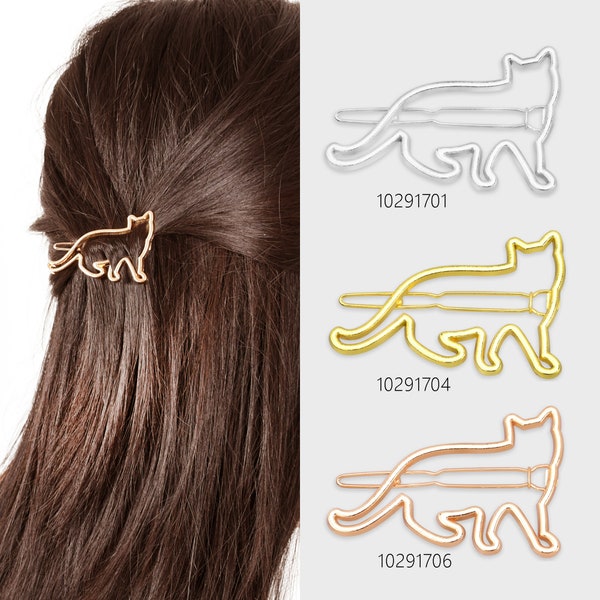 1 1/4 "* 2" Fermaglio per capelli in lega per gatti Barrette per capelli minimalista Spilla per capelli Kawaii Scivolo per capelli geometrico Accessorio per capelli Forniture di gioielli 5 pezzi 102917