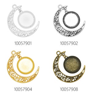 20PCS Zinc Alloy crescent moon pendant fit 16mm Round Cabochons 100579