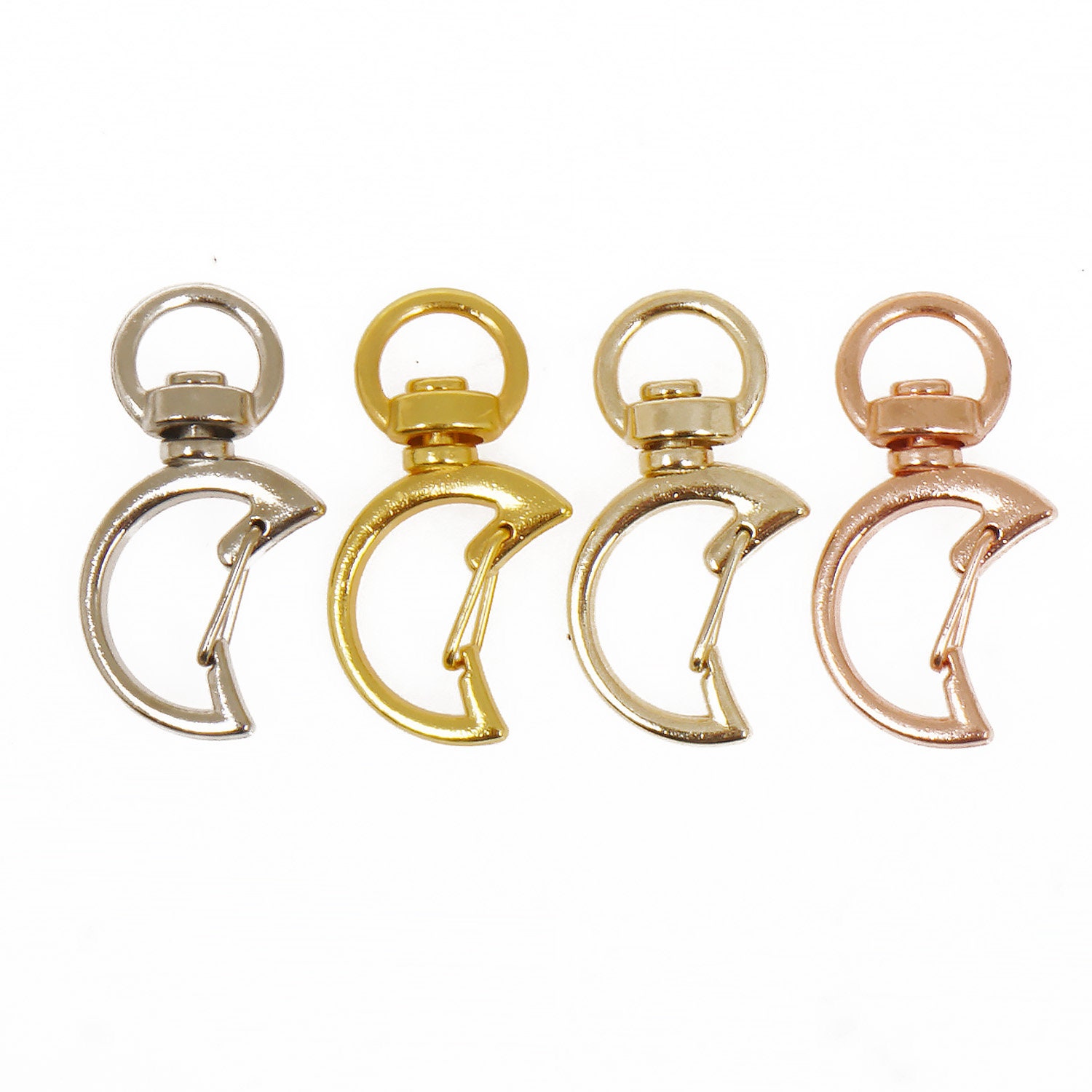 10PCS Alloy Keychain, Moon Clasp Key Chain, Moon Key Rings, Moon