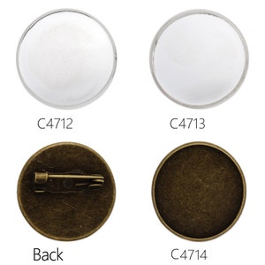 20pcs Cameo Brooch base, fit 20mm round cabochons