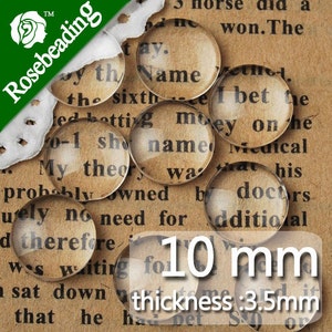 200 STKS 10 MM Ronde Platte Achterkant helder Kristalglas Cabochon, Topkwaliteit-C1053