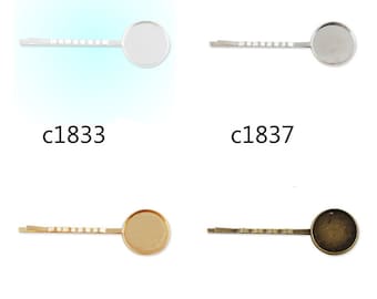 50pcs 55x18MM Bobby Pin With bezel,fit 18mm round cabochons,bobby pin,bobby blanks,hair pin