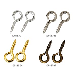 200PCS Screw Eye Bails,Screw Eye Pins, Eyehook Screw Eye Pins Loops Screws connectors, Loops Screws 100187