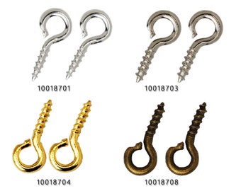 200 piezas de pasadores de ojo de tornillo, pasadores de ojo de tornillo, ganchos de ojo, pasadores de ojo de tornillo, conectores de tornillos de bucle, tornillos de bucle 100187