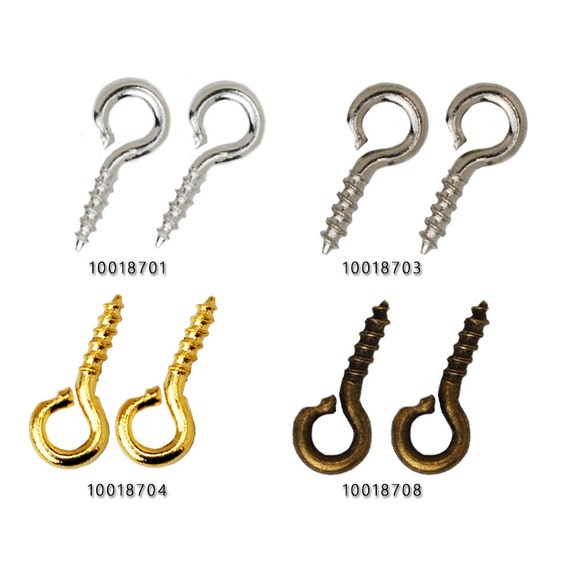 200PCS Screw Eye Bails,Screw Eye Pins, Eyehook Screw Eye Pins Loops Screws connectors, Loops Screws 100187
