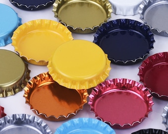 Bouchons de bouteilles de bière colorés recto-verso de 2,5 cm (1 po.), bouchons de bouteilles d'artisanat décoratifs, accessoires de bijoux DIY, bouchons de bouteilles de bière créatifs faits main