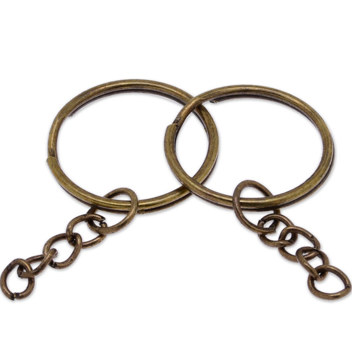 22mm Iron Keychain Rings With Attached Chain and Jump Ring Etsy