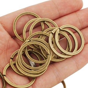 50 Flat Split Ring 1-Zoll-Schlüsselanhänger Basis Verschluss Zubehör für die Schmuckherstellung 101829