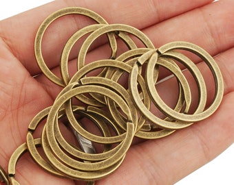 50 Flat Split Ring 1 Inch Keychain ring Base Clasp Findings for jewelry making  101829