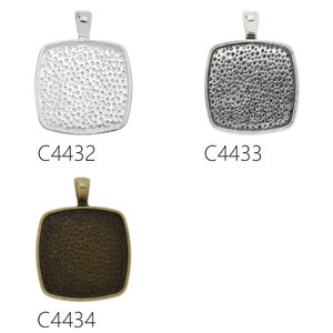 20PCS  Square Zinc Alloy Cameo Cabochon Base Setting Pendants,fit 25x25mm cabochons