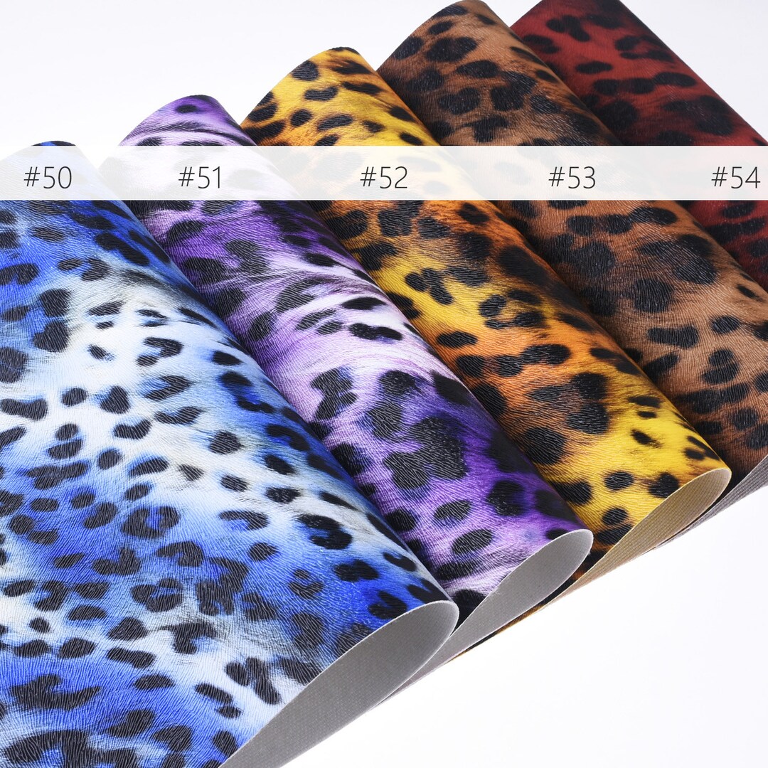 8*12" Leopard Print Faux Leather Sheets PU Leather Sheet Fake Leather ...