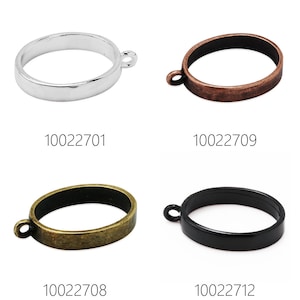 10PCS 18*25mm Oval Open Back Bezel Pendant, Open Back for Resin, Polymer, etc. Open Back Frame with 1 Loop 100227