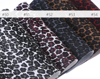 8*12" Leopard Muster Kunstleder Blätter Tierdruck Kunstleder Kunstleder Kunstleder DIY Ohrringe Haarschleifen Machen Zubehör 1Stk 102653