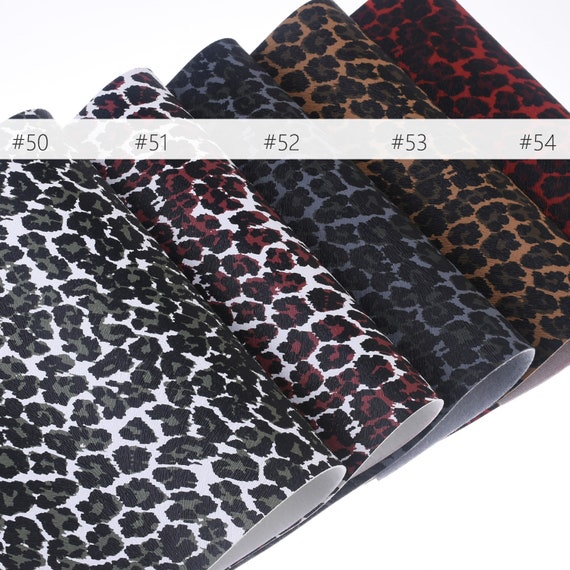 812 Leopard Pattern Faux leather sheets Animal Print | Etsy